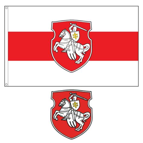 Belarus Original Pagonya Flag White Knight Horse Flag Banner White