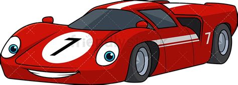 Red Racing Car Cartoon Clipart Vector Friendlystock