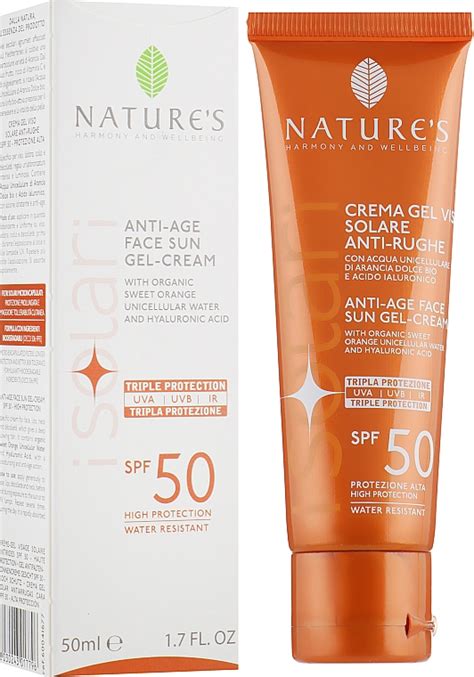 Nature S I Solari Anti Age Face Sun Gel Cream Spf 50 Crema Gel Viso Solare Anti Rughe Makeup It