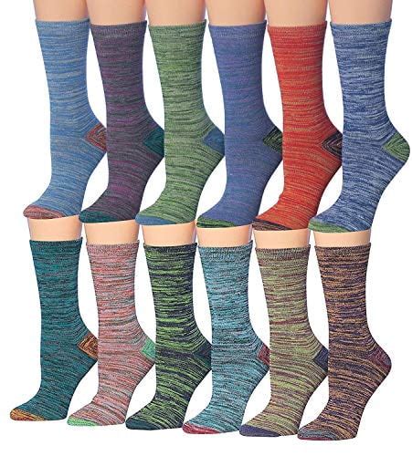 Colorfut Womens 12 Pairs Colorful Patterned Crew Socks Pwc26 Ab