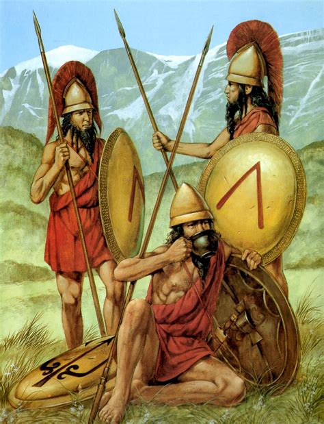 Spartan Hoplites Greek Warrior Warriors Illustration Ancient Greece