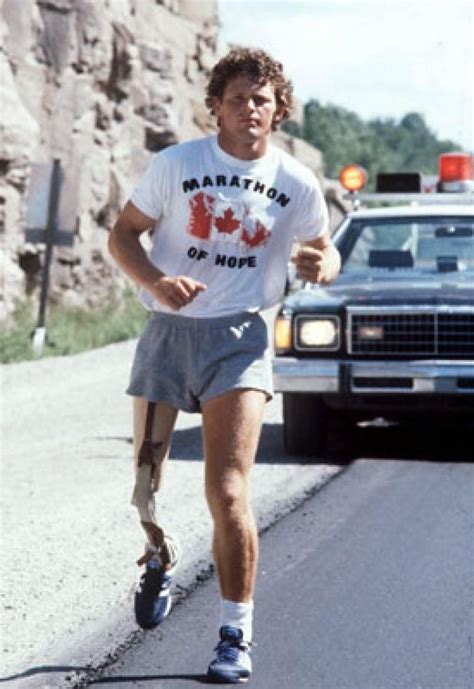 Terry Fox During The Marathon Of Hope In Canadian Pride