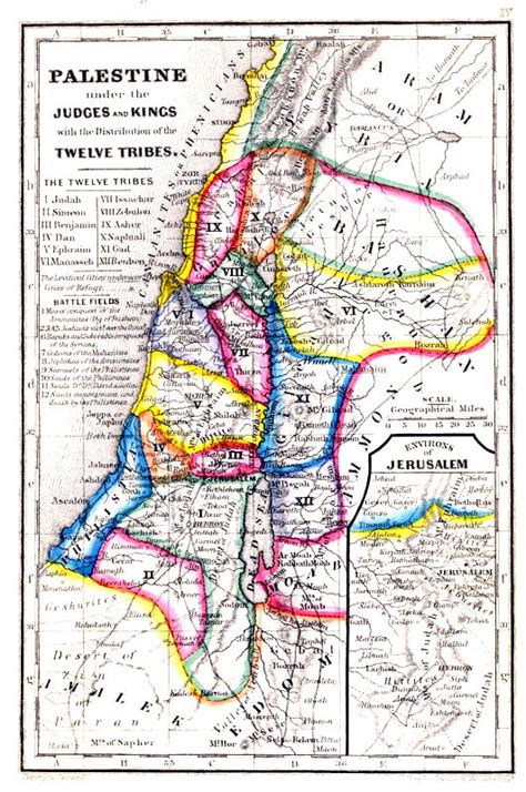 Maps 12 Tribes Of Israel