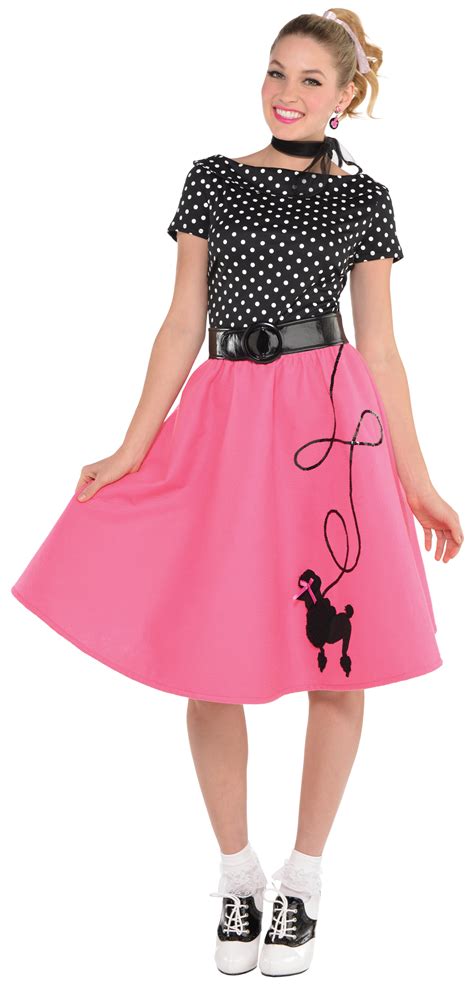 50s Flair Ladies Fancy Dress 60s Rock N Roll Poodle Skirt Adults Womens Costume Ebay