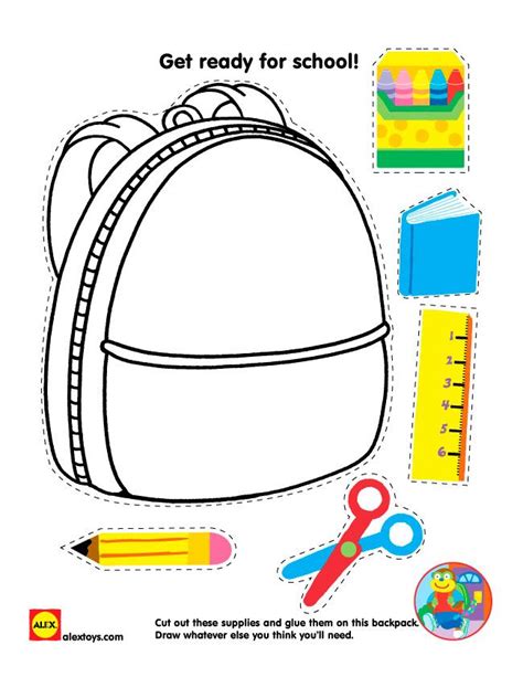 Back To School Printable Cut And Paste School Supplies For Your