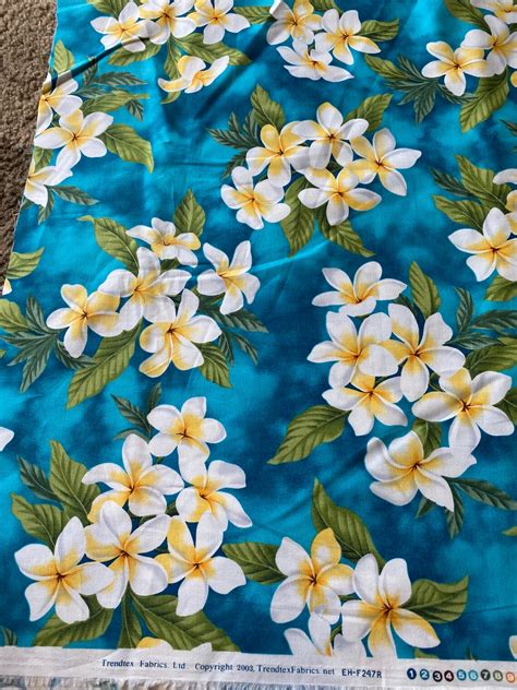 12 Yd Tropical Plumeria Flower Hawaiian Print Cotton Fabric Etsy