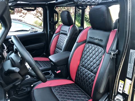 2018 21 jeep wrangler jl katzkin leather seat covers blk red tekstitch diamond interior money