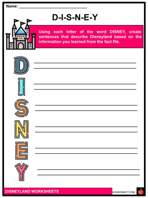 Disneyland History Attractions Facts And Worksheets For Kids Kidskonnect