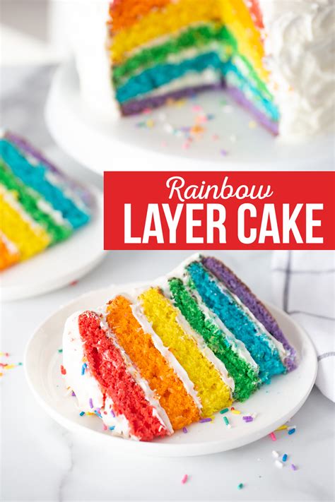 Rainbow Layer Cake With Cream Cheese Frosting