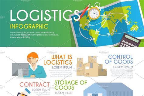 Logistics Infographic Custom Designed Graphic Objects Creative Market