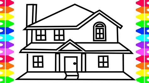 How To Draw House House Coloring Page Fun Coloring For Kids Learning