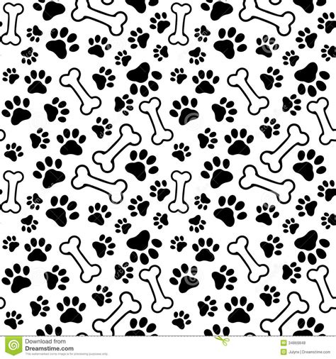 Background With Dog Paw Print And Bone Stock Vector I