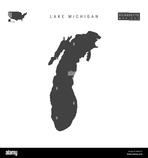 Lake Michigan Blank Vector Map Isolated On White Background High