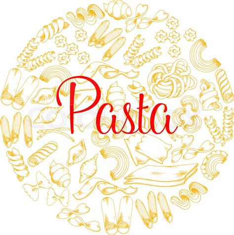 Pasta Poster For Italian Restaurant Stock Vector Colourbox