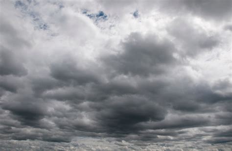 Dramatic Ominous Sky Dark Gray Storm Clouds Stock Photo