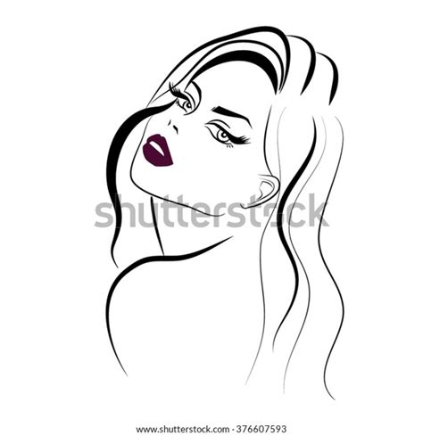 Beautiful Woman Icon Stock Vector Royalty Free 376607593