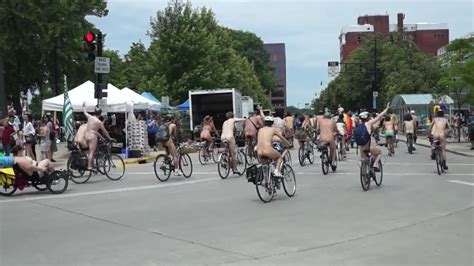 Another View Of Naked Bike Ride In Madison Youtube