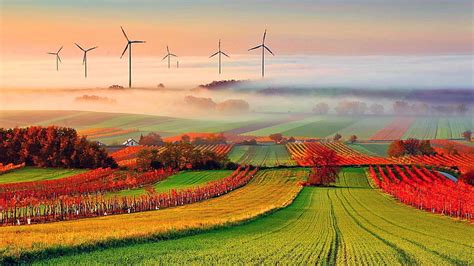 Hd Wallpaper Successful Agriculture Wind Generator Landscape