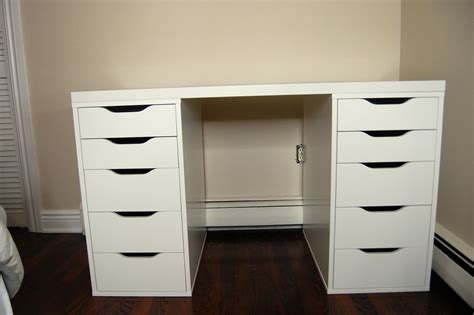 Over time, the runners wear out, causing the drawer to scrape, turn using a small screwdriver, remove the screws that hold the runners to the drawer on both sides and remove the runners. Makeup Vanity With Drawers On Both Sides Ikea HOUSE STYLE ...