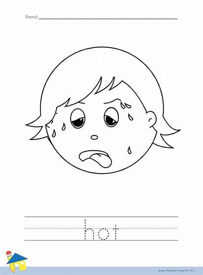 Worksheet Coloring Thirsty Cold Worksheets Feeling Colouring