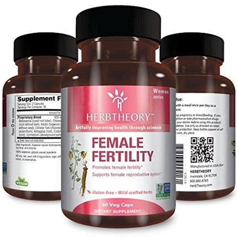 1 Bottle Female Fertility Supplement For Women By Herbtheory 950mg 60