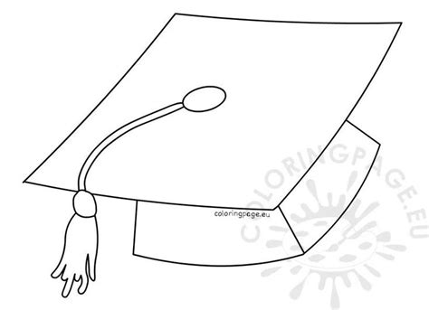 A Black And White Drawing Of A Graduation Cap With A Tassel On Its End