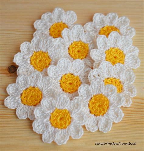 Crochet Daisies Handmade Crochet Flowers Small Crochet Flowers