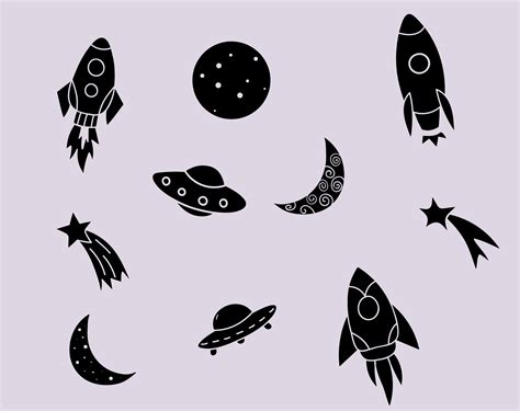 Space Svg Space Elements Svg Space Bundle Svg Space Silhouette Etsy Uk