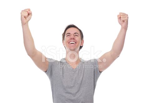 Man Cheering With Arms Outstretched Stock Photo Royalty Free Freeimages
