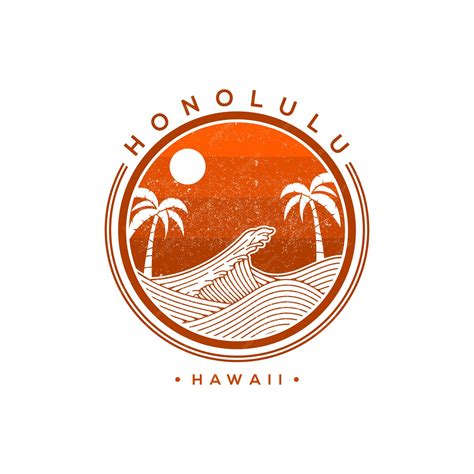 Ilustración De Logotipo De Honolulu Hawaii Vector Vector Premium