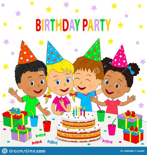 Kids Birthday Party 向量例证 插画 包括有 Kids Party Birthday 142840881
