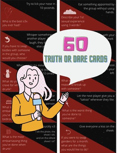 60 Adult Truth Or Dare Questions Digital Printing Instant Etsy