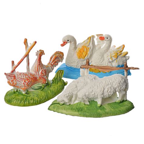 Nativity village animal figurines italian presepio animales para pesebre. Nativity figurine, couples of animals, 3 pcs 9-13 cm ...