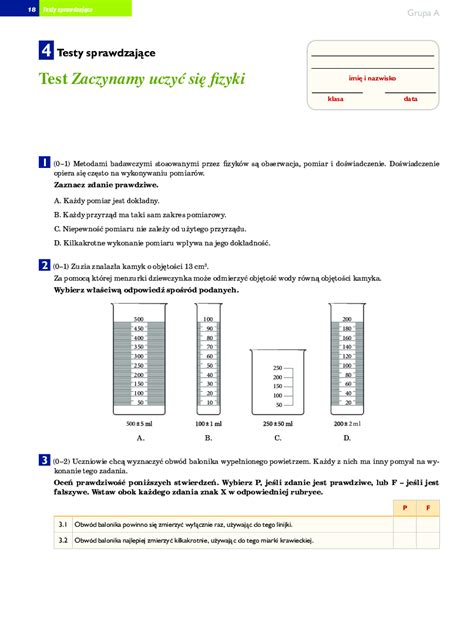 Fizyka Klasa 7 Dział 1 Test - 7 To jest fizyka - Pobierz pdf z Docer.pl