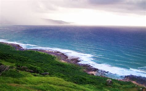 Ocean Coast Taiwan Seascapes Blue Sea Grassland Sea Wallpapers