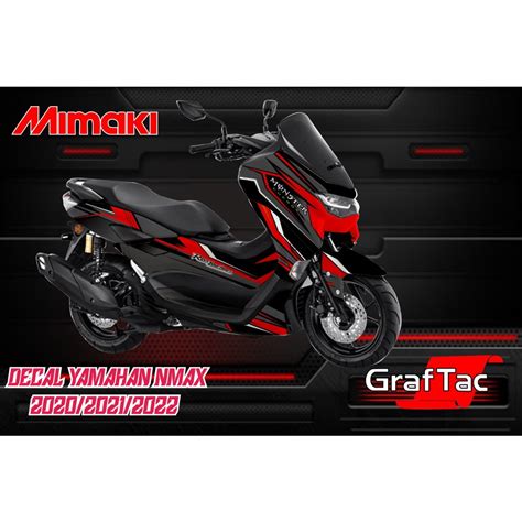 Jual Stiker Striping Motor Decal Nmax New 2020 Merah Motif Simple Keren