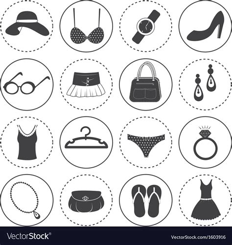 Basic Fashion Icons Collection Royalty Free Vector Image