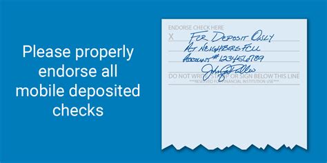 Although endorsing a check may seem pretty straightforward, there are a few things that are important to remember before your signature is on that. Mobile deposit check endorsement header | Neighbors Federal Credit Union