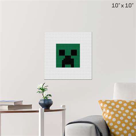 Minecraft Creeper Pixel Art Wall Poster Build Your Own With Bricks