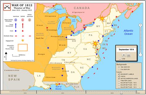 War Of 1812 Battles Map Maps For You