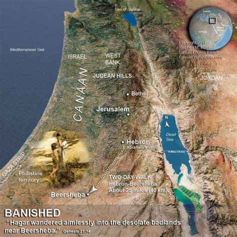 Map Hagar And Ishmael Banished Casual English Bible