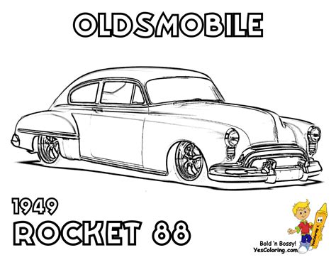 A Muscle Car Printout Of The 1949 Oldsmobile Rocket 88 At Yescoloring