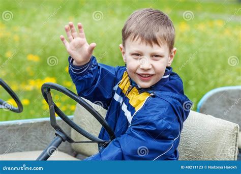 Little Happy Smiling Boy Waving His Hand Stock Image Image Of Smiling