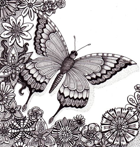 Nice Butterfly Coloring Page For Adults Butterfly Coloring Pages