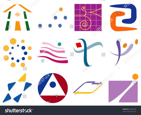 Various Abstract Vector Logo Icon Design Stock Vector 45939592