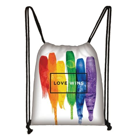 gay pride printed drawstring bag queerks™