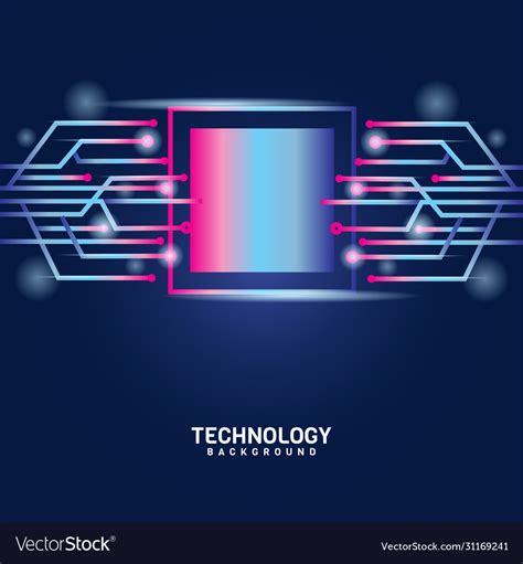 Blue Digital Future Technology Background Design Vector Image