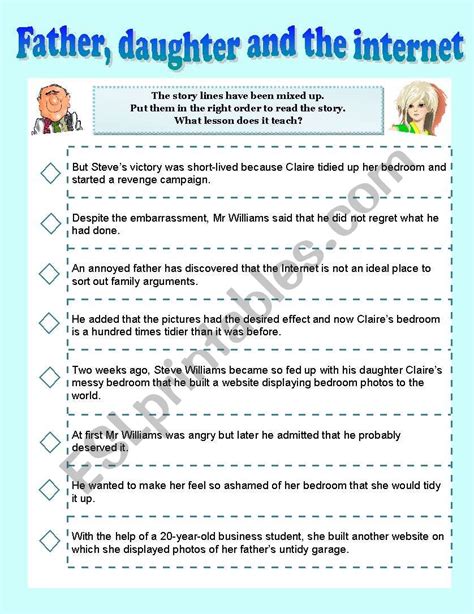 Father Daughter And The Internet Esl Worksheet By Baiba