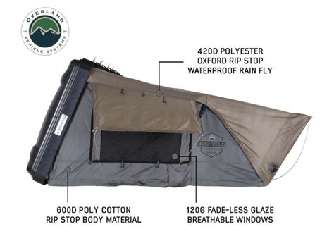 overland vehicle systems bushveld hard shell roof top tent 18089901 rv parts depot