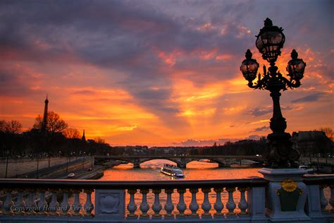 Parisian Sunset Looking Along The Seine Towards The Eiffel Flickr